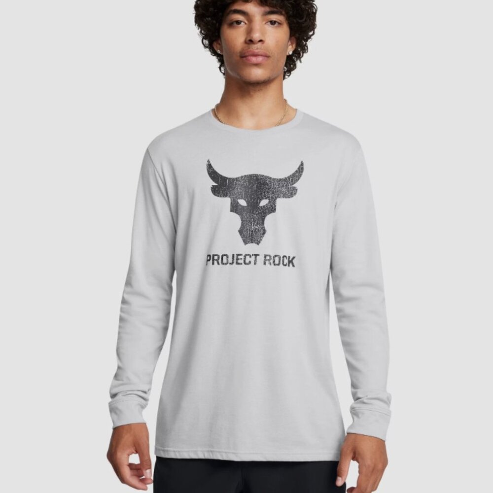 Under Armour Project Rock Men's T shirt  Loose fit long sleeve Clay Green NWT